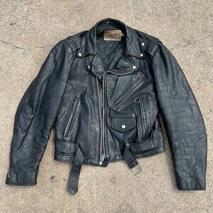 Excelled Vintage Leather Jacket with quilted lining - size 38